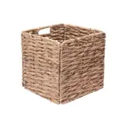 VILLACERA Wicker Baskets – Set of 4 Square Handmade Woven Water Hyacinth Stor...