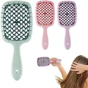 Paddle Hair Comb - 3x Curly Brush With Soft Bristles,Hair Style Accessories, Styling Tools, For Curly, Wet, And Dry Hair