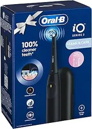 Oral-B iO Series 2 Electric Toothbrush, 1 Replacement Brush, 3 Cleaning Modes for Dental Care, Magnetic Technology, Travel Case, Designed by Braun, Night Black