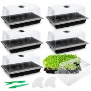 6 Packs Seed Starter Tray Kits with Humidity Dome, Plastic Germination Growin...