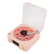 Record Player Bluetooth Speaker with Night Light and Time Display, Classic Re...