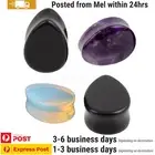 1Pair Stone Stretcher Ear Piercing Plugs Tunnels Amethyst Opalite Body Jewellery