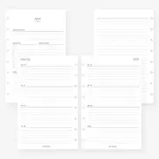 MAY PAPER CO. 2025/2026 Half Letter 2025 Week on Two Pages Weekly Planner Insert Agenda Refill for 8-Discs Notebook Levenger Circa Junior, Arc by Staples, TUL Junior 5.5 x 8.5 (Horizontal Lined)