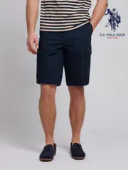 U.S. Polo Assn. Blue Mens Dobby Weave Cargo Shorts (F61776) | $138