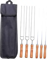 CAXUSD 1 Set Stainless Steel Barbecue Skewers Set BBQ Sticks with Handle for Outdoor Grilling for Sausages Hot Dogs Vegetables and Family Picnics