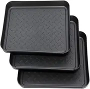 Shoe Tray Drip Trays Mud Trays Boot Tray Waterproof Multi-Purpose Plastic Drip Trays Rubber Mats for Entryway Shoes Pets 3pcs
