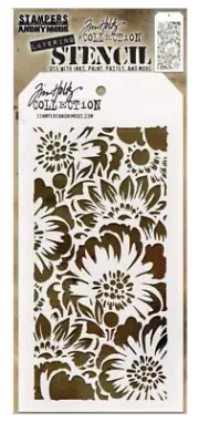 Tim Holtz Layering Stencil Flower Bouquet Floral Pattern By Stampers Anonymous