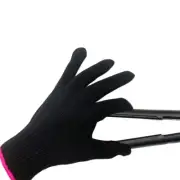 Heat Resistant Glove for Flat Iron and Curling Wand Black Pink Edge 2 Piece