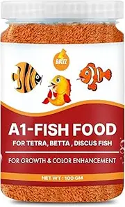 Boltz A1 Fish Food 100 Gm, Growth and Color Enhancement for Bettas,Tetras, Discus Fish, All Stage Fish Food Mini Granuies, Aquarium Fish Food -(100Gm, Pack of 1)