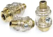 LOT of 3 Mini IN-LINE OILER LUBRICATOR Oil for Air Tools Air Line Oiler 1/4"