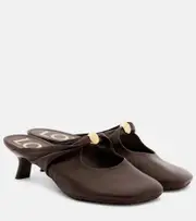[Loewe] Loewe Pebble 45 leather mules AU 9 brown
