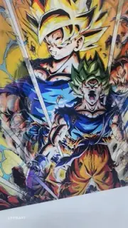 3D Holographic Lenticular Poster 3-in-1 SSJVEGETA, SSJGOKU, and SSJ2GOHAN !!