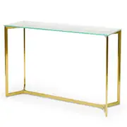 Cannon 1.2m Glass Console Table - Gold Base