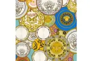 Versace Les Etoiles De la Mer Dish Textured Wallpaper (Gold/Blue/Red) (10m x 70cm)