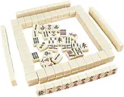 Mahjong Set Chinese Mahjong 144 Numbered Chinese Traditional Mahjong Games with Storage Bag Chinese Mah Jongg Set(44mm)