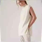 NEW Athleta WOOL CASHMERE Alpine Tabard Sweater Magnolia White XL #793443