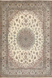 Nain Hand Knotted Wool & Silk Persian Rug - 280x213 cm by Cyrus Rugs