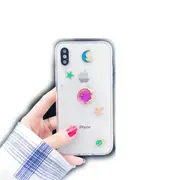 2 Pcs Shockproof Epoxy Purple Planet Pattern Soft Tpu Case For Iphone Xs Max