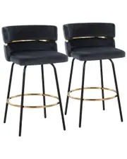 LumiSource Set of 2 Cinch Claire 26" Fixed-Height Counter Stool