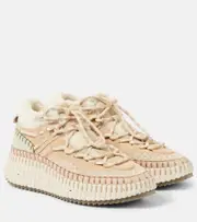 [Chloe] Chloé Nama shearling-lined suede sneakers AU 6 multicoloured