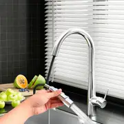1X Kitchen Tap Mixer Tap Pull Out Round 2 Mode Sink Basin Faucet Swivel WELS Chrome