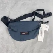 EASTPAK USA Techno Fabric Bum Bag Fanny Pack Blue Adjustable Strap Zipped