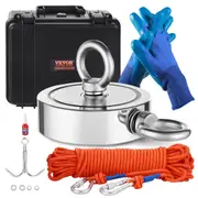 635 Kg Strong Fishing Magnet Kit Double Sided Pull Force Rope Carabiner