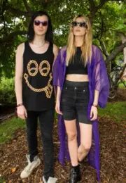 Leopold Ross and Ioanna Gika of IO Echo pose backstage at Lollapal- Old Photo