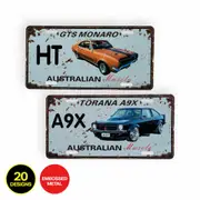 Handy Hardware 20PCE Vintage Aussie Muscle Car Plate Signs Holden 15cm x 30cm