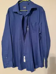 Van Heusen Cotton Blue Pinpoint Oxford XL Shirt - 17 - 17 1/2, 34/35 New Tag