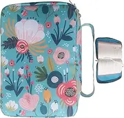 Bible Carrying Case, Floral Printed Bible Cover Case with Handle, Oxford Cloth Bible Cover Bag, 10x7inch Multi-slot Bible Bag for Men Women (Style2)