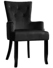 [Artiss] Dining Chair Velvet French Provincial Armchair in Black