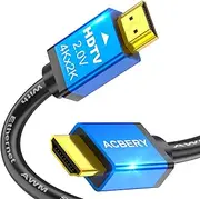 ACBERY 4K HDMI Cable 15FT, 18Gbps Ultra High Speed HDMI 2.0 Cable, 4K@60Hz 2K 3D HDR 2160P ARC & Ethernet HDMI Cord, HDMI to HDMI Cable for Laptop, Monitors, Roku Fire TV, HDTV, PS5, Xbox One & More