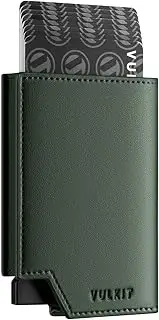 [VULKIT] Men's Wallet Minimalist Pop Up Card Holder RFID Blocking Magnetic Closure Leather Wallet with ID Window for Cash & Credit Cards Up to 11 Cards