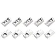 15Pcs Roll in Spring T Nuts M8x22mm Carbon Steel Spring Loaded T Nut Silver Tone