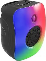 Laser RGB Mini Bluetooth Speaker with LED Lights, USB C Rechargeable, 1200mAh Battery, Micro SD Card MP3 Playback, TWS Stereo Pairing - Portable Speaker for Phones, PC, Home, Outdoors and Travel