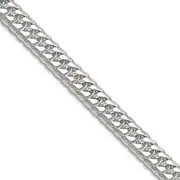 [JewelryWeb] 925 Sterling Silver Polished 4.8mm Double Sparkle Cut Curb Chain Necklace Chain-Necklace for Women and Men