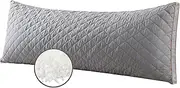 WhatsBedding Memory Foam Body Pillow with Pillowcase, Soft Large Long Bed Pillow for Adults, Breathable Full Body Pillow with Removable Pillow Cover - Dark Grey