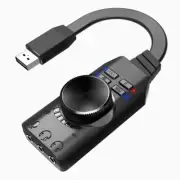 Virtual 7.1 Surround Sound USB External Sound Card For Gaming Gamers Headphones