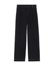 x Olympia Le-Tan straight-leg cotton trousers XL Black