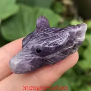 1pc Natural Dreamy Amethyst Wolf Skull Quartz Crystal arved Decor Pendant Gem