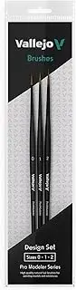 Vallejo Pro Modeler Natural Hair Design Brush Set (Sizes 0, 1 & 2)