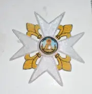 NWO Secret Society Malta Cross Fleur Lis Christian Patch 13 666 New World Order