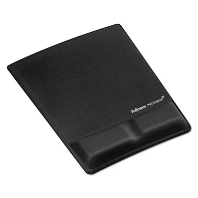 Fellowes 9181201 8.25" x 9.87" Memory Foam Wrist Support w/Mouse Pad - Black New