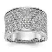 1.00ct. CZ Solid Real 14K White Gold Micro Pave Wedding Band Ring