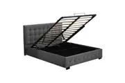 Levede Gas Lift Bed Frame with Storage Platform Queen Dark Grey