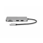 Rocstor Y10A302-S1 USB-C MULTIPORT ADAPTER, 8-IN-1 HUB - 2X HDMI PORTS - 3X USB-