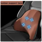 Car Electric Single Lumbar Single Headrest Vibration Massage Lumbar Support Neck Pillow lumbar Cushion Car Seat Car interior Lumbar support 1 Brown