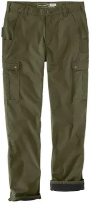 Carhartt Cargo Fleece Lined Work Pants, green, Size 33 for Men