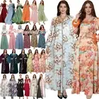 Kaftan Ramadan Abaya Muslim Women Maxi Dress Islamic Caftan Evening Party Gown